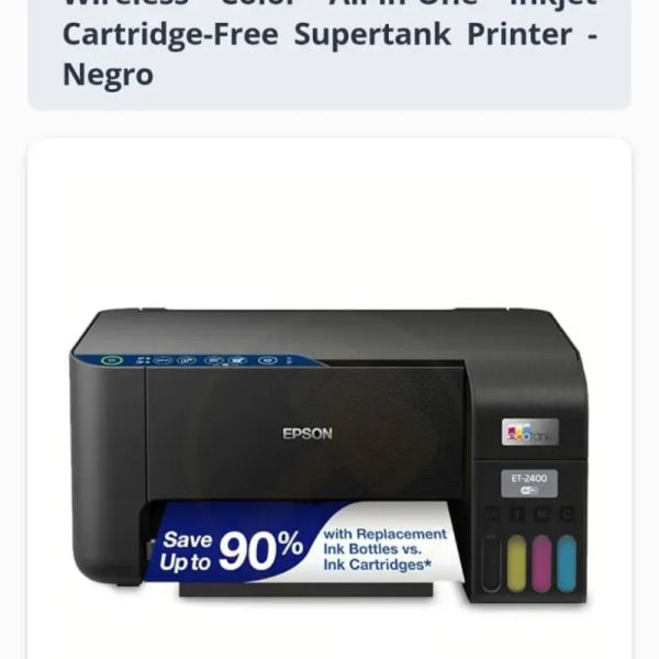 ️ Epson – EcoTank ET-2400 Wireless Color All-in-One Supertank (Negro) 