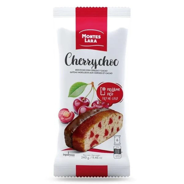 Bizcocho con cerezas y cacao Montes Lara