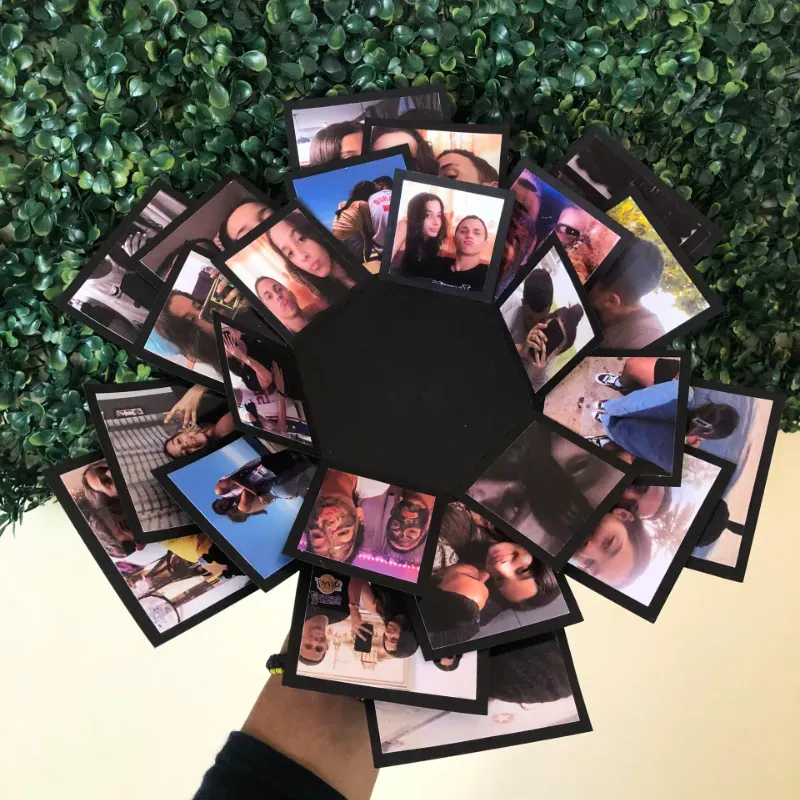 Caja Hexagonal Negra 