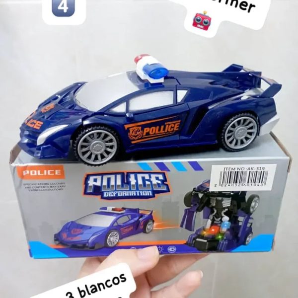 Transformer auto de policía pequeño. (17 cm de largo)