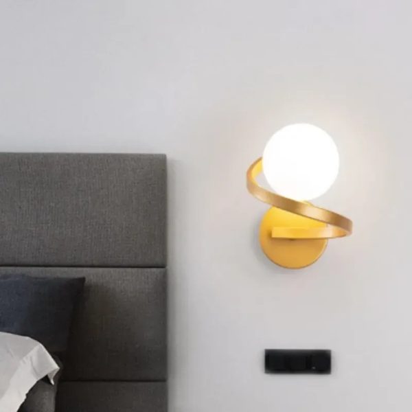 Lámpara de pared de arte moderno simple nórdico con diseño de bola redonda