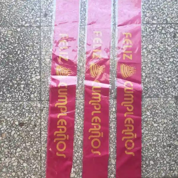 Banda Feliz cumpleaños rosa fucsia