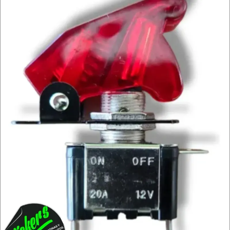 Interruptor de palanca led con seguridad 12v