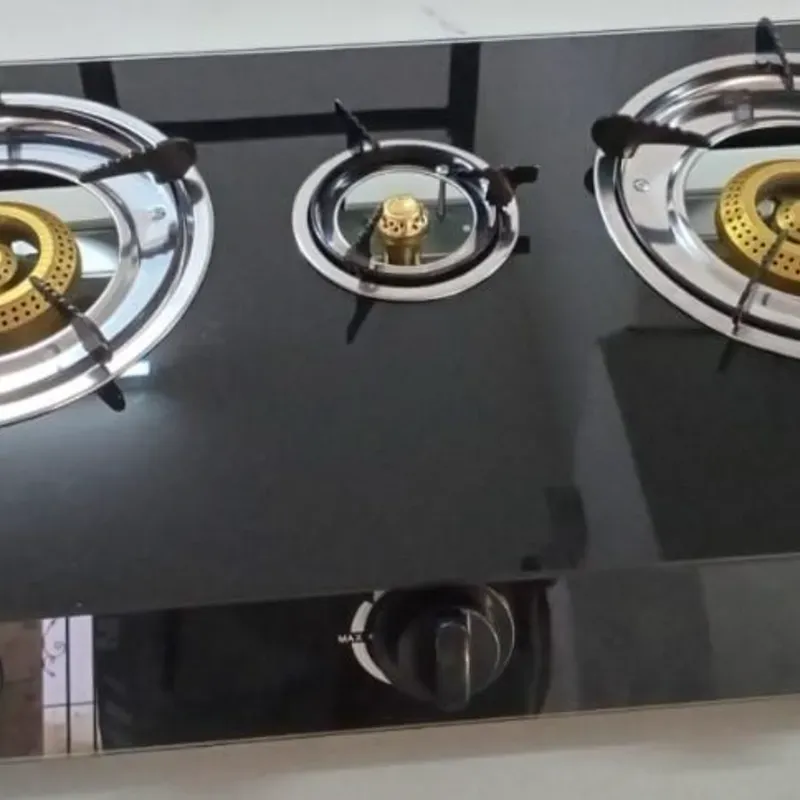 Fogón de gas 3 quemadores cristal templado