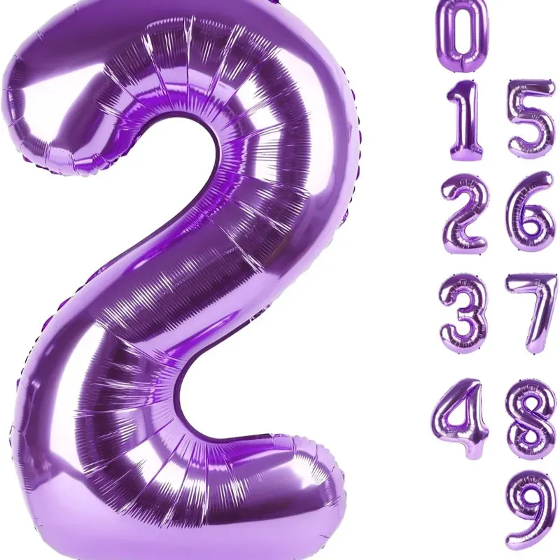 Globo foil número 2 morado