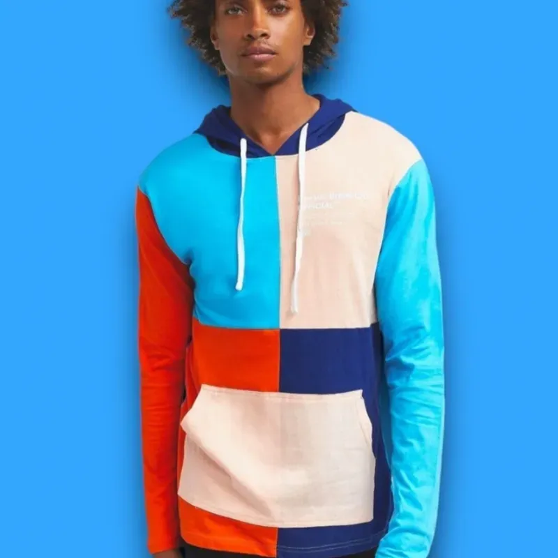 REASON Tshirt Manga Larga con Capota Tricolor Talla M