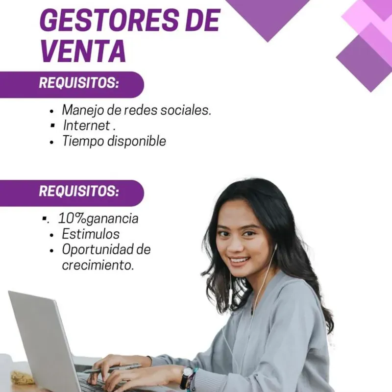 Buscamos gestores para ventas (Trabajo 100% desde casa)