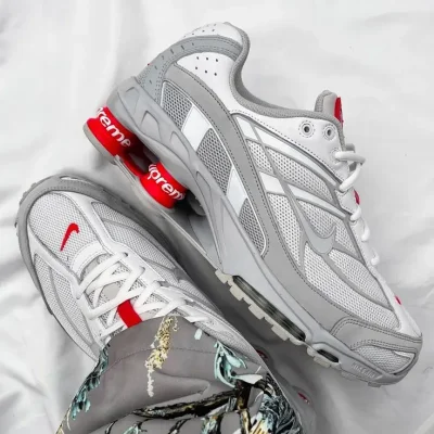Nike Shox 4 Muelles Gris y Rojas Supreme