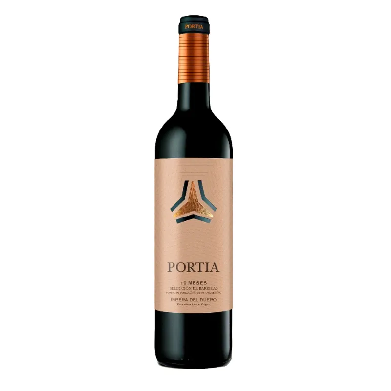 Vino Tinto Tempranillo D.O.RdDuero PORTIA 10 meses 750 ml 6/Caja