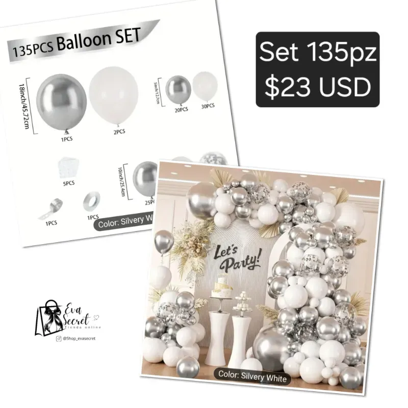 Set 135pz de globos para cumpleaños