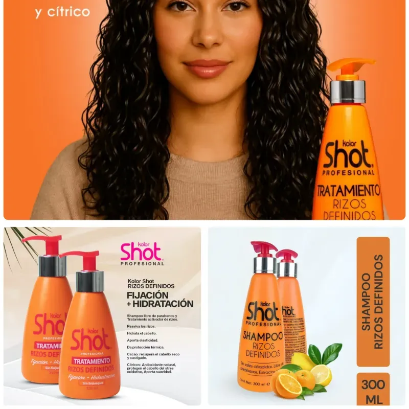 Shampoo y Tratamiento SHOT definir Rizos 300ml