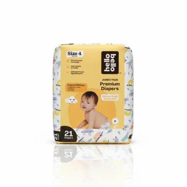 Pañales Premium Hello Bello Talla 4 (22-37 lb) - Pack Jumbo de 21 Unidades