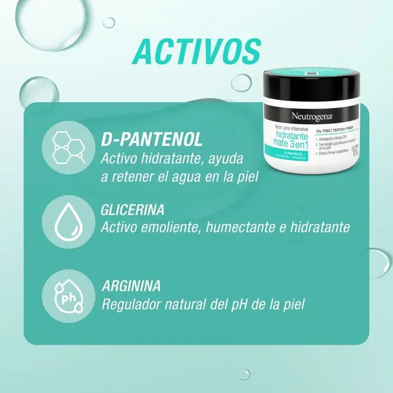 Crema Neutrogena humectante 3 en 1 de 100g