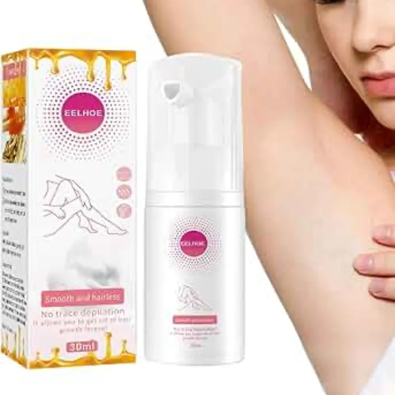 Spray de depilación corporal, brazos, piernas y bikini, spray de depilación de espuma, suave y no irritante
