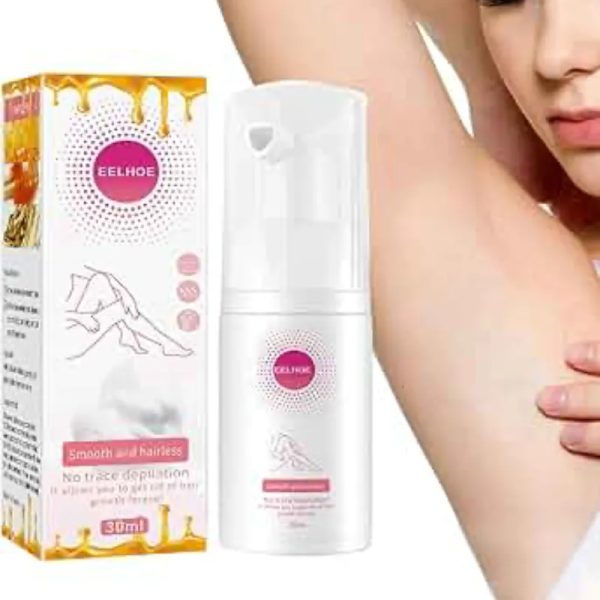 Spray de depilación corporal, brazos, piernas y bikini, spray de depilación de espuma, suave y no irritante