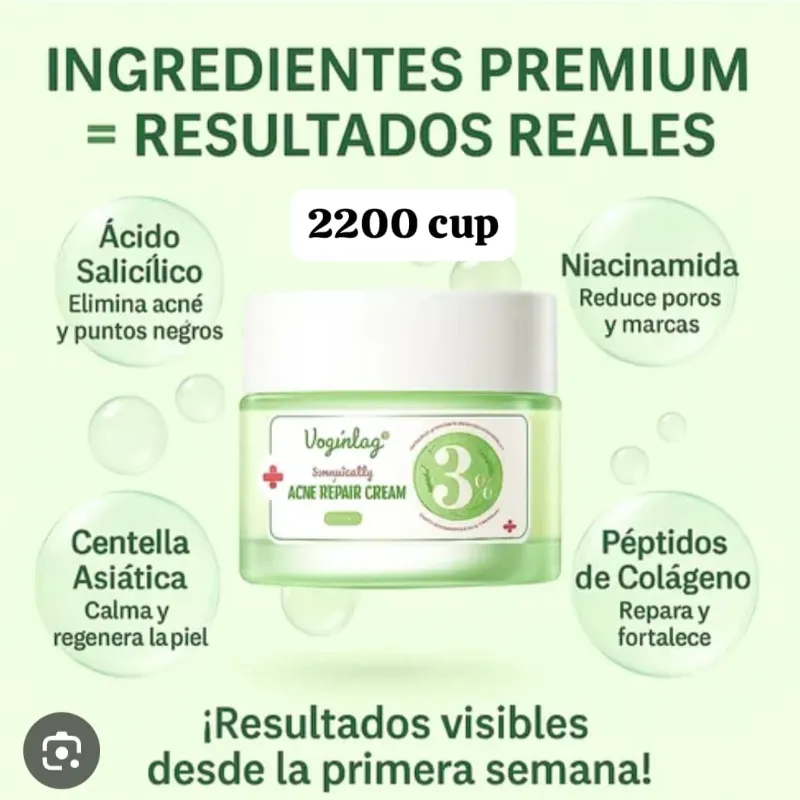 Crema facial con ácido salicílico