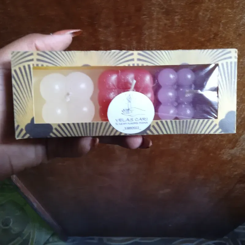 Estuche de 3 velas de cubos y Rubick