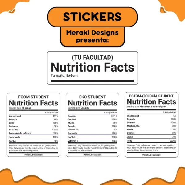 Sticker de Nutrition Facts