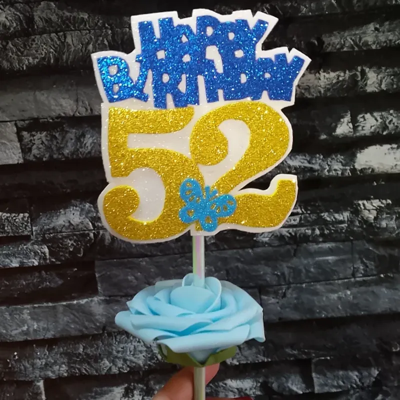 Toppers número con rosa