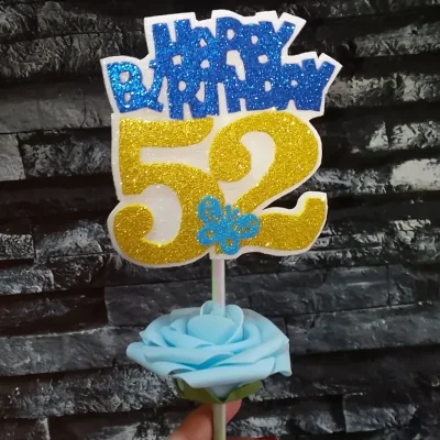 Toppers número con rosa