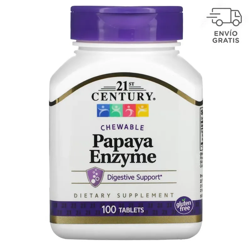 21st Century, Enzimas de papaya masticables, 100 comprimidos