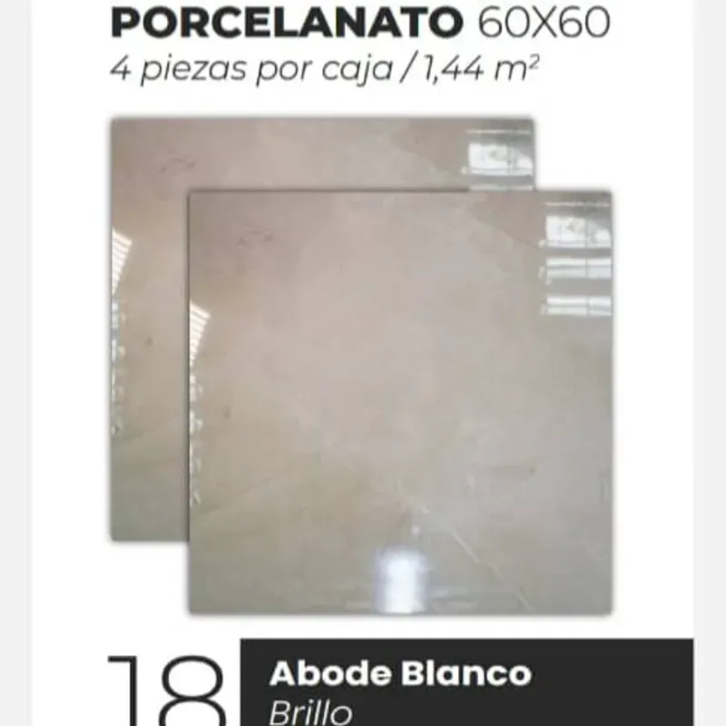 Losas Porcelanato Brillo Abode Blanco