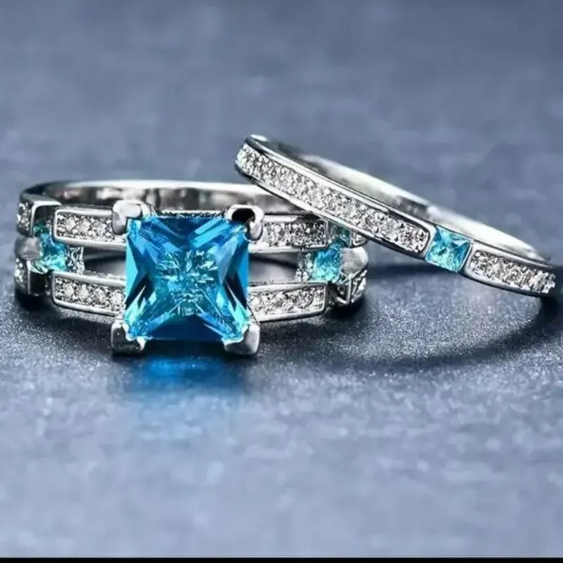 Pareja de anillos de acero inoxidable