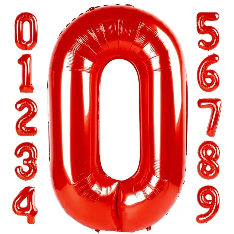 Globo foil número 0 rojo