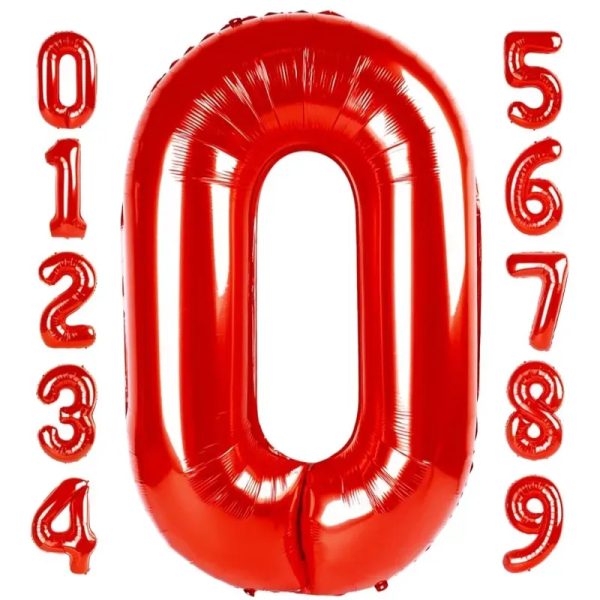 Globo foil número 0 rojo