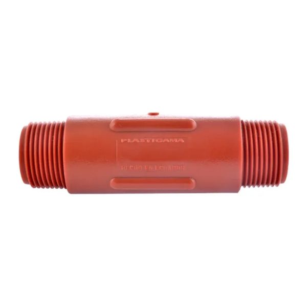 Niple roscable polipropileno rojo 3/4"