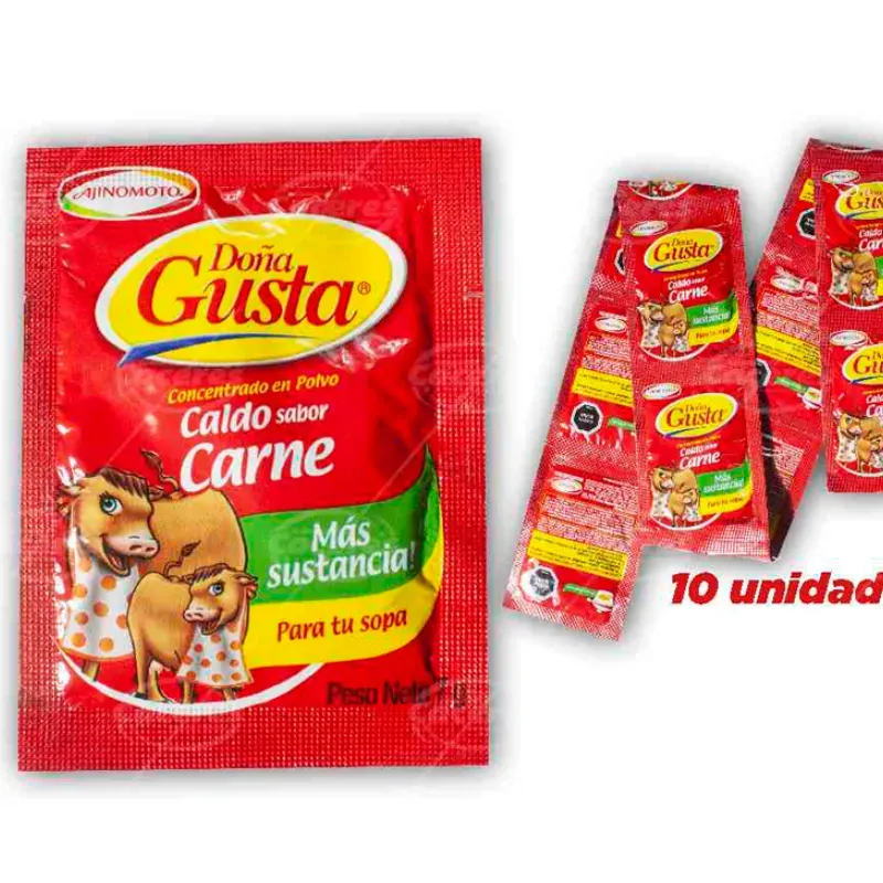 Caldo sabor Carne Doña Gusta (10 sobres de 7 g)