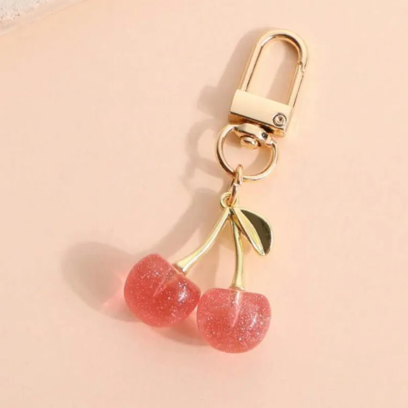 Llavero de Cherry rosa & dorado pequeño