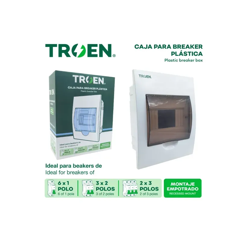 Caja Plástica Para Breaker  de 10 Circuitos