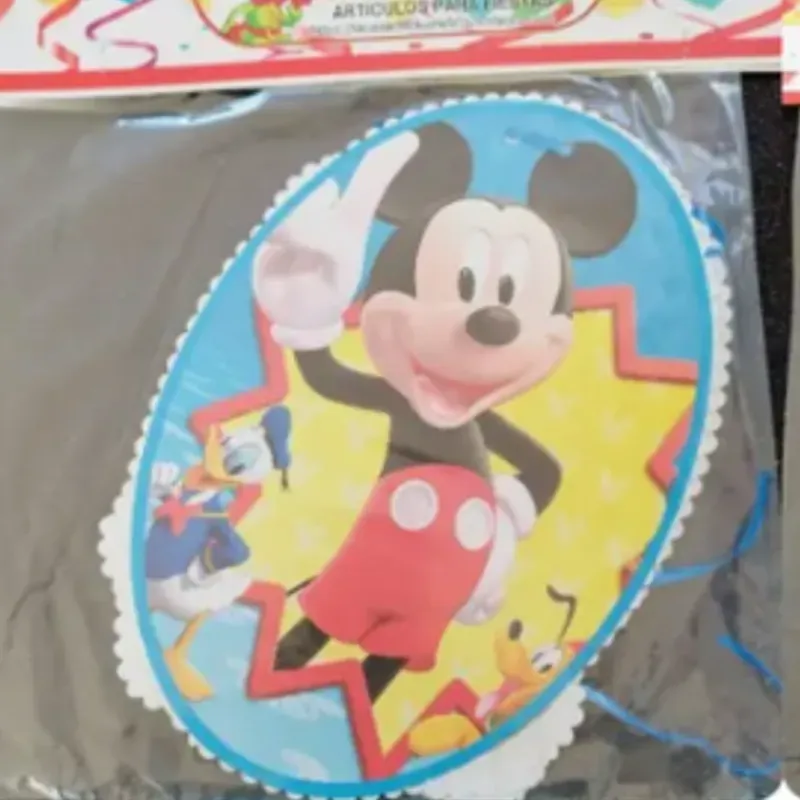 Cartel Felicidades Mickey Mouse azul