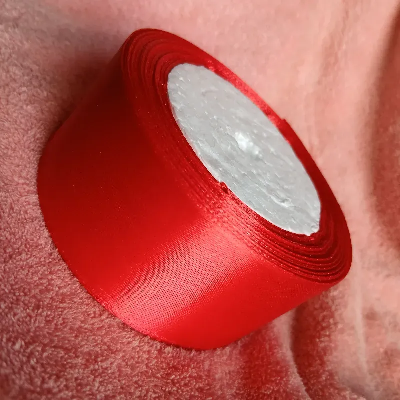 Rollo Cinta de satín 4 cm rojo