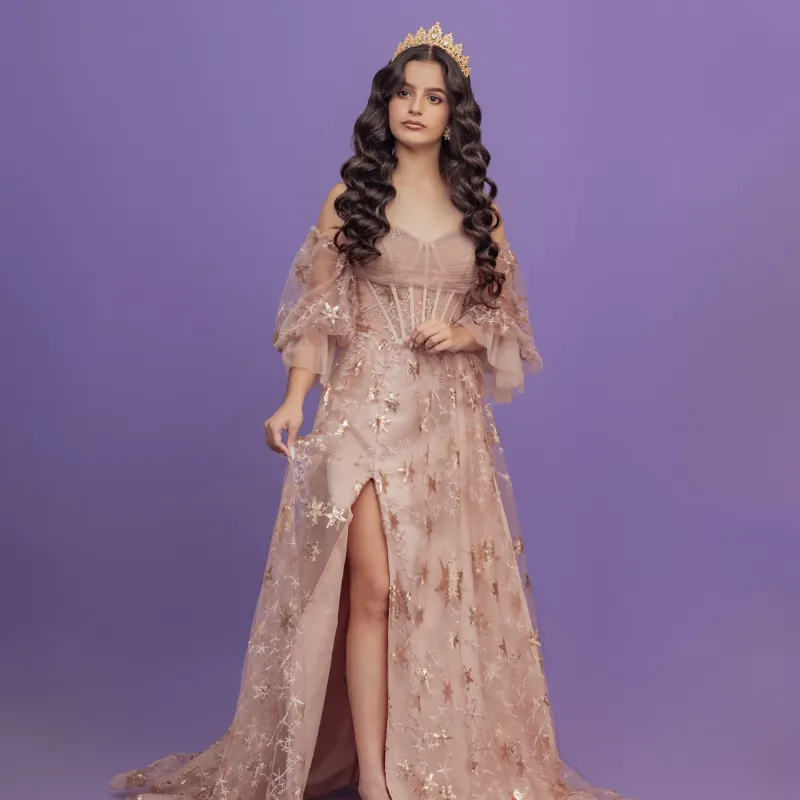 Vestido Rosa Palo de Estrellas