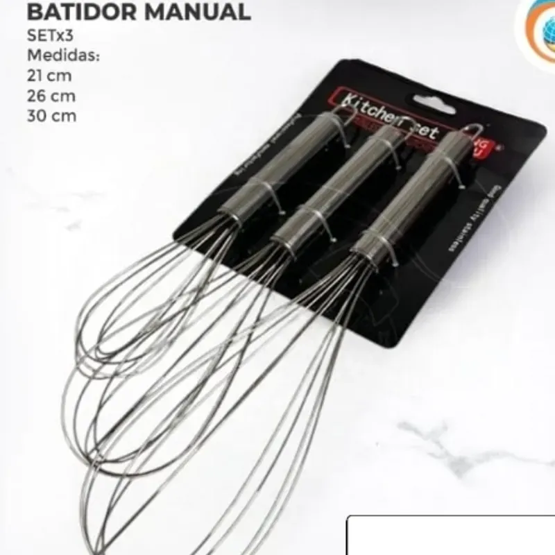 Set de batidora manual 3 tamaños diferentes