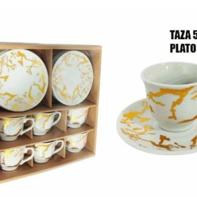 Set de 6 tazas con plato