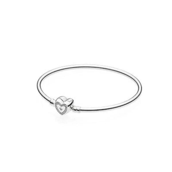 Pulsera Rígida (cierre de corazón con brillos)