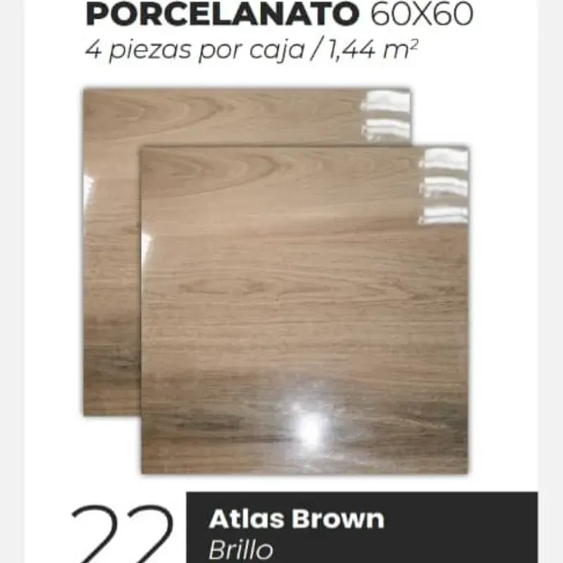 Losas Porcelanato Brillo Atlas Brown