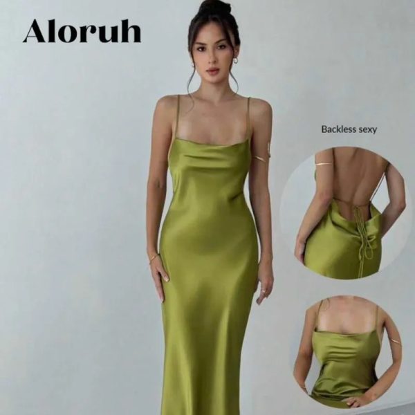  Vestido largo satinado 