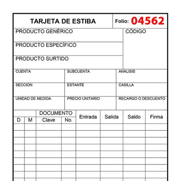 Tarjeta de estiba