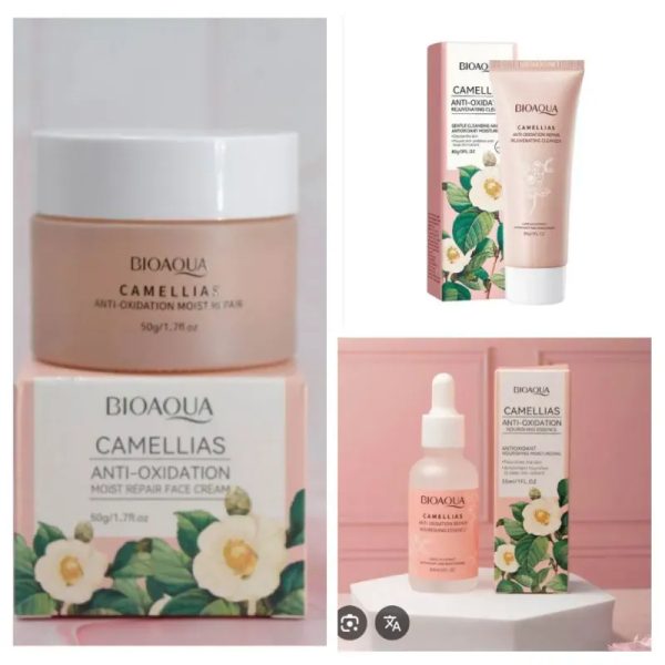 Kit Limpiador+serum+crema hidratante BIOAQUA CAMELLIAS