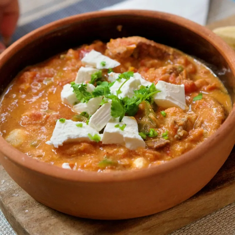 Saganaki de frutos del mar