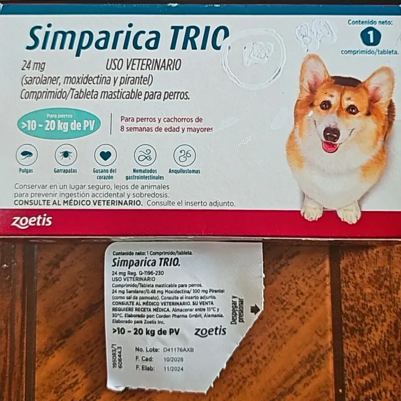 SIMPÁRICA TRÍO 24 MG (10- 20 KG)