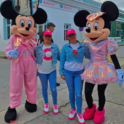 Minnie Mouse y Mickey rosado 