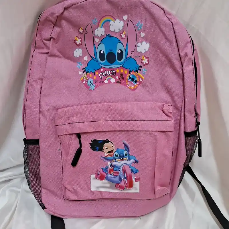 Mochila rosada con Lilo y Stitch