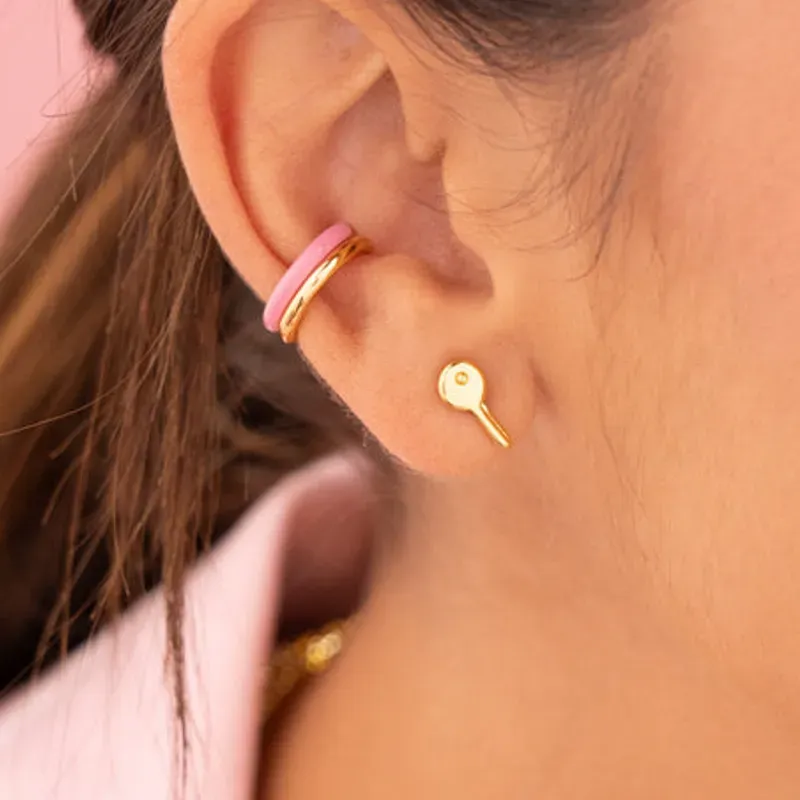 Set Aretes Earcuff X2 +Topos Llave Mini