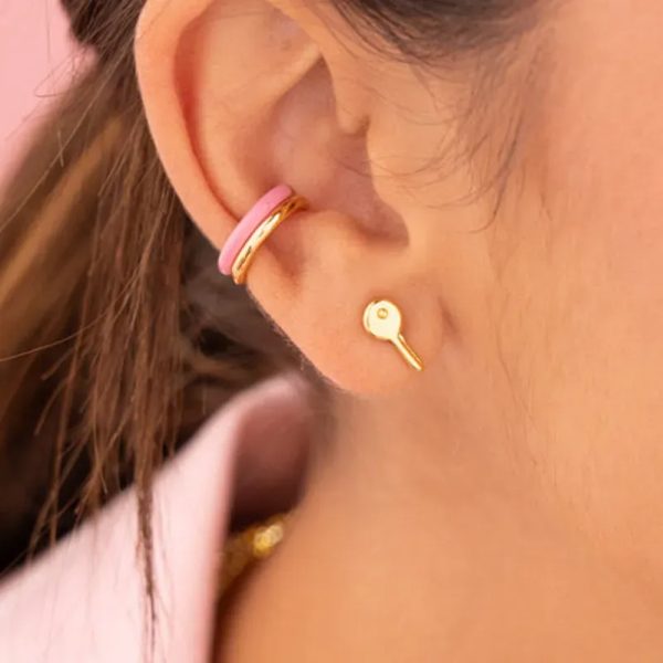 Set Aretes Earcuff X2 +Topos Llave Mini