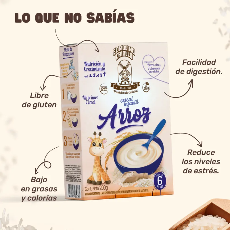 Cereal Infantil Arroz El Molino Criollo